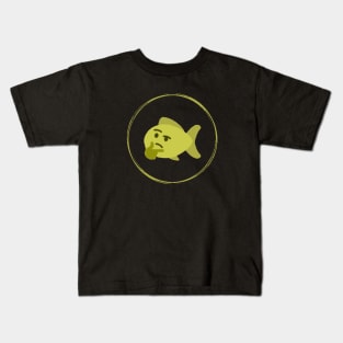 Thinking Fish Emoji Green Kids T-Shirt